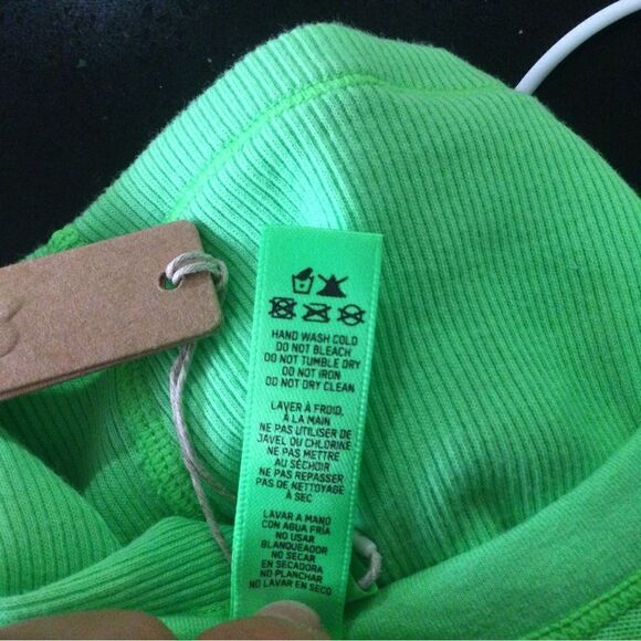 SKIMS Cotton Rib Neon Green Romper Kylie Jenner - Picture 7 of 9